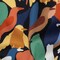 1 Yard Bijou Blue Abstract Passerine Pigmentation Stretch Cotton Sateen Fabric